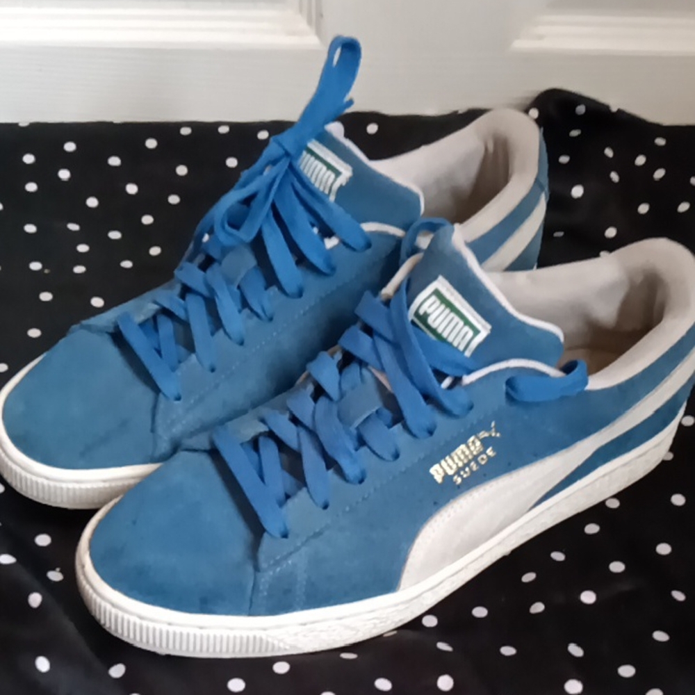 Puma Men's Blue Suede Sneakers Preowned Mens 7